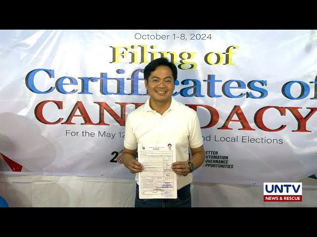 ⁣Karlo Nograles files his candidacy for a position of mayor in Davao City