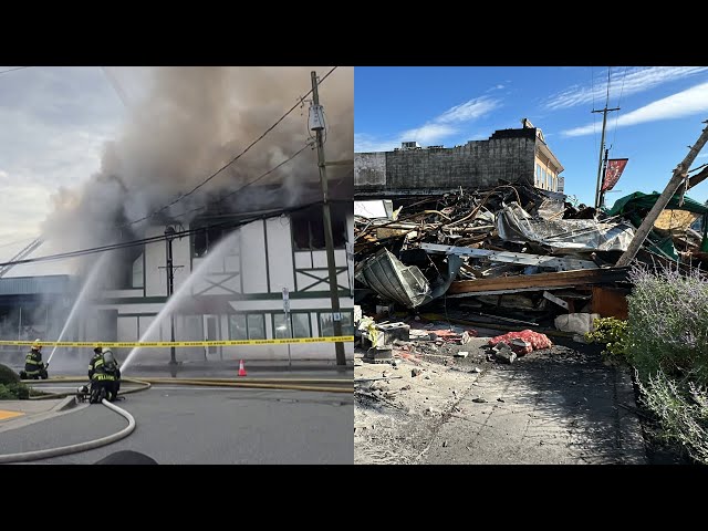 ⁣Downtown Langley restaurant destroyed by fire