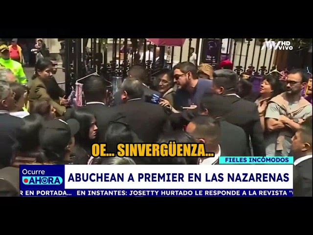 Premier Adrianzén es abucheado por feligreses a su ingreso a Las Nazarenas: "Sinvergüenza"