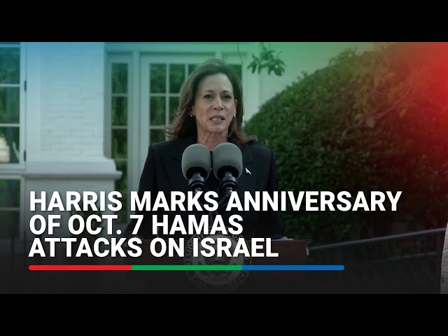 ⁣Harris marks anniversary of Oct. 7 Hamas attacks on Israel | ABS-CBN News