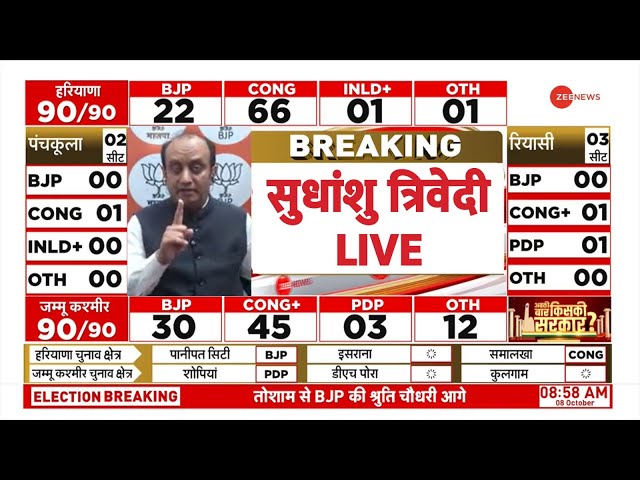 ⁣Haryana Jammu Kashmir Election Results Update: सुधांशु त्रिवेदी LIVE | Sudhanshu Trivedi | Breaking