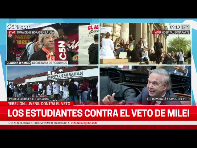 ⁣LOS ESTUDIANTES CONTRA el VETO de MILEI: TOMA de 48 HORAS en la UBA