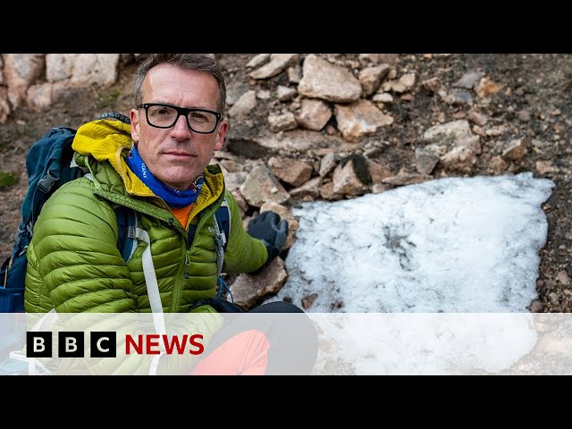 ⁣UK's long-lasting snow patch melts away | BBC News