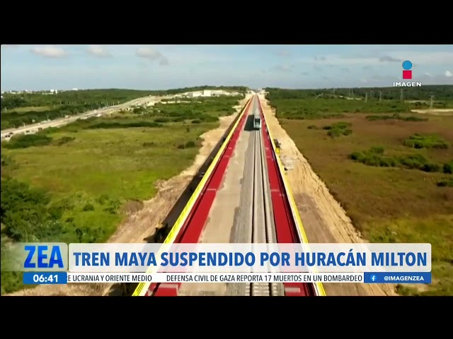 ⁣El Tren Maya suspende servicio en algunas estaciones por el huracán Milton | Noticias con Paco Zea