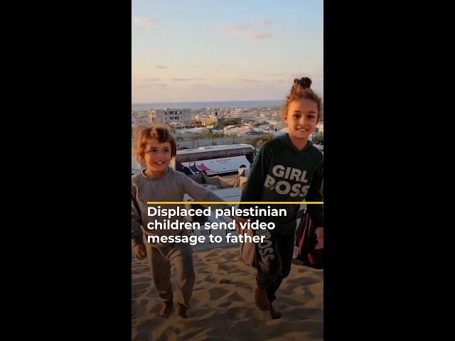 ⁣Displaced Palestinian children send video message to father | AJ #shorts