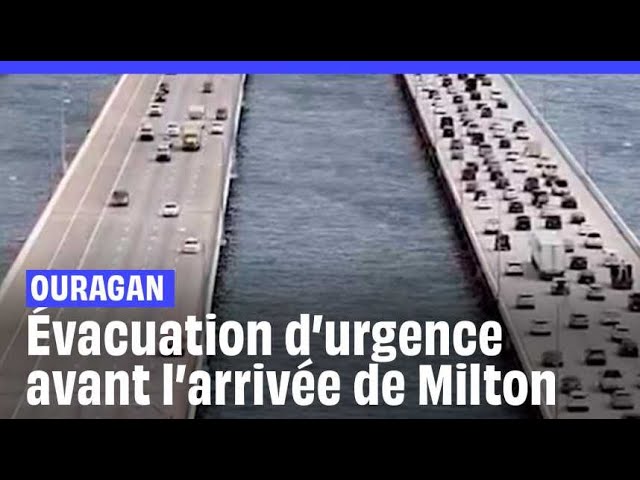 ⁣Ouragan Milton : Les habitants de Floride fuient sur les routes #shorts