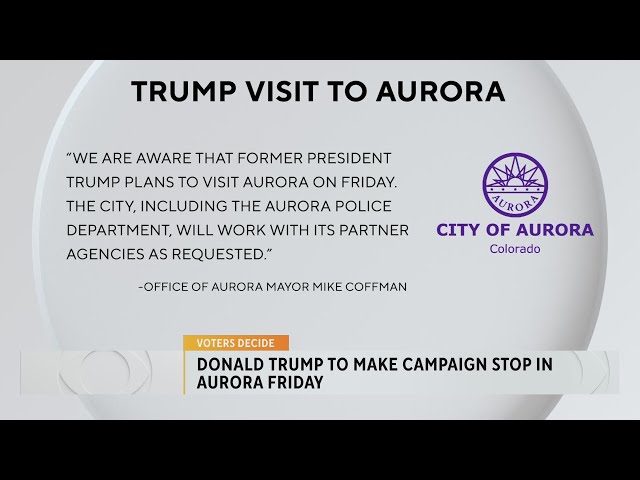 ⁣Republican presidential nominee and former President Donald Trump to visit Aurora