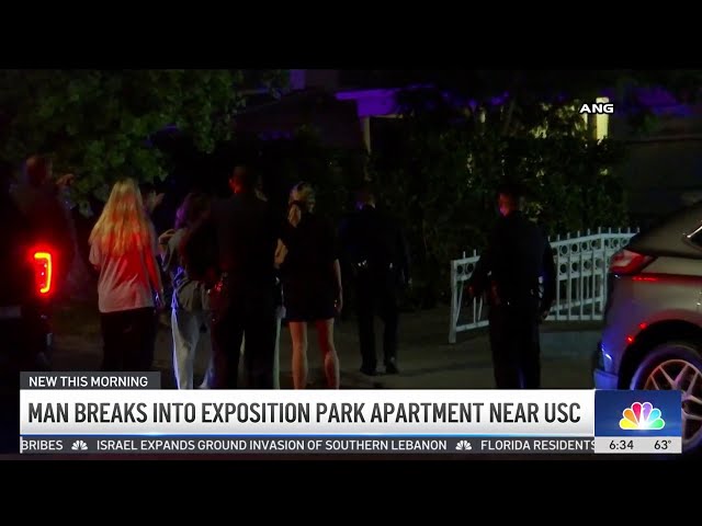 ⁣Search continues for man who broke into Exposition Park apartment