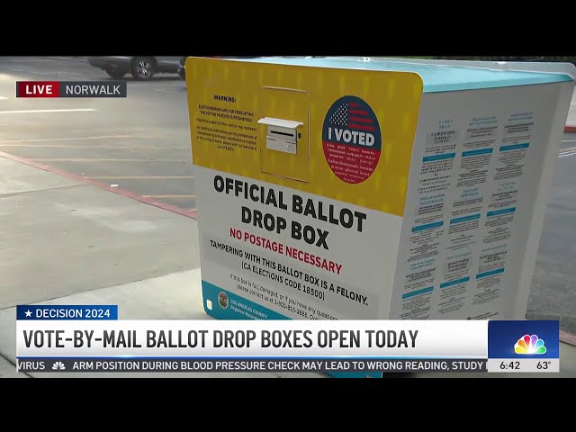 ⁣Vote-by-mail ballot drop boxes open today