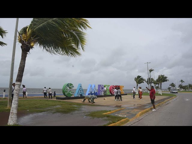 Así Impactan Fuertes Vientos en Campeche por Huracán Milton