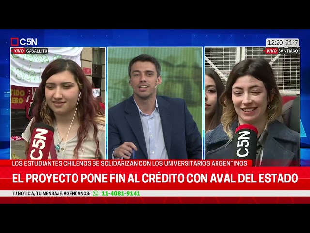 ⁣C5N con ESTUDIANTES CHILENOS: "LAS TOMAS SON LA ÚNICA FORMA de HACER RUIDO"