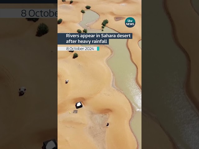 ⁣Rivers and lagoons have appeared in southeastern Morocco following rare rainfall #itvnews