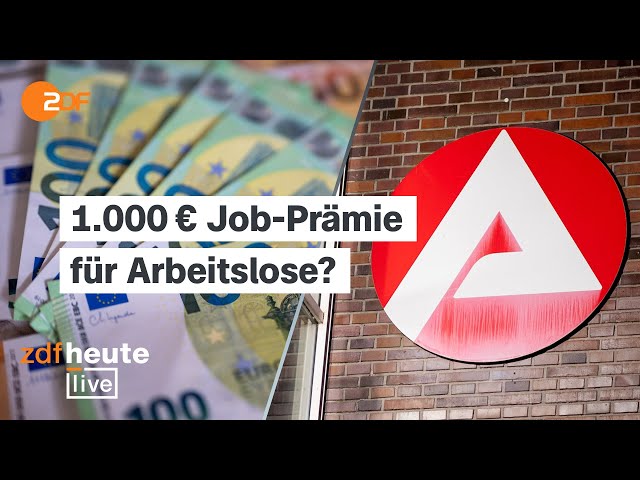 ⁣Was die 1000 Euro-Job-Prämie für Arbeitslose wirklich bringt | Arbeitsmarktexperte bei ZDFheute live