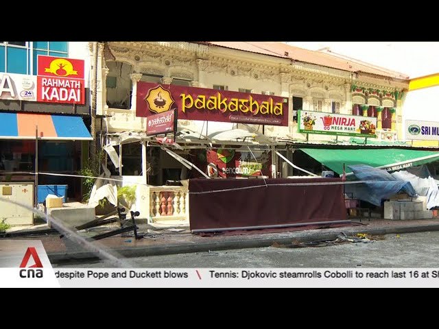 ⁣Six injured after two shophouse units partially collapse along Syed Alwi Road