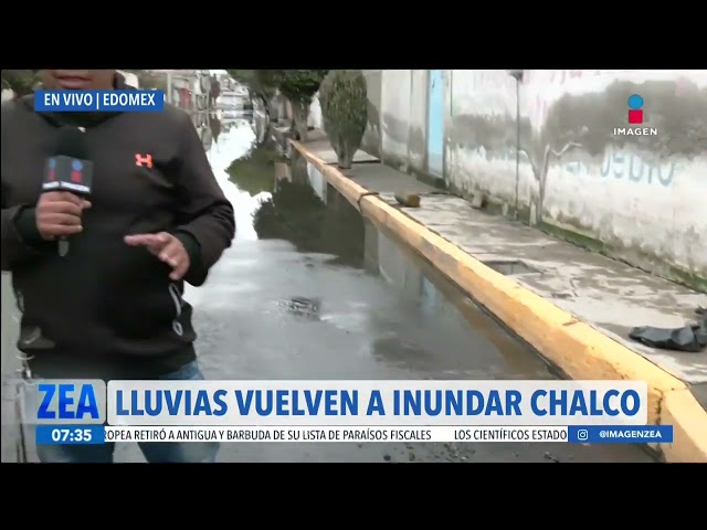 ⁣Calles de Chalco, Estado de México, se vuelven a inundar por las lluvias | Noticias con Paco Zea