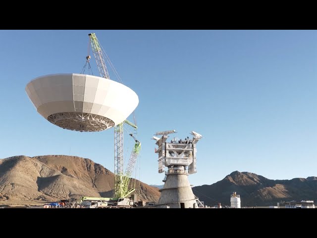 ⁣Main antenna reflector of radio telescope in Xizang installed