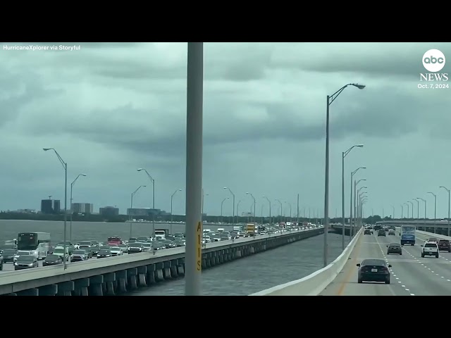 ⁣Traffic ensues as Hurricane Milton prompts Florida residents to evacuate