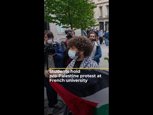 ⁣Students hold pro-Palestine protest at French university | AJ #shorts