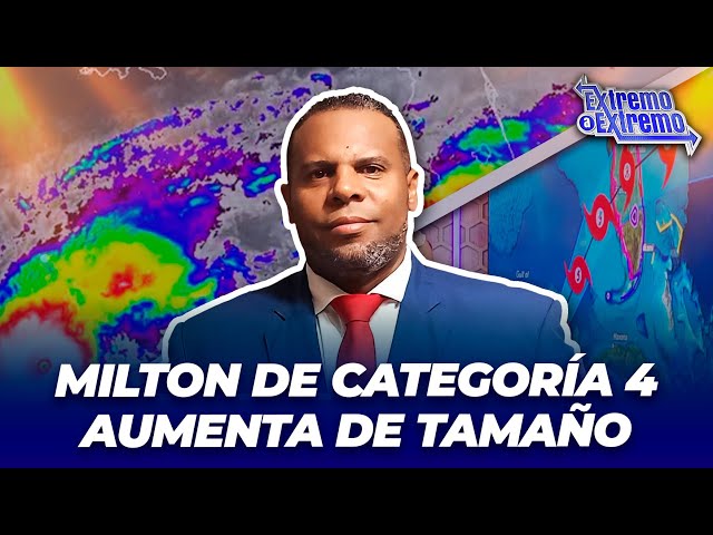 ⁣El huracán Milton de categoría 4 aumenta de tamaño mientras enfila hacia Florida | Extremo a Extremo