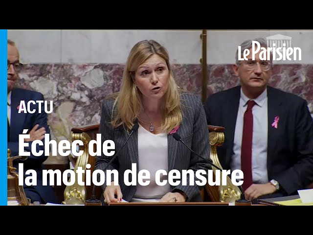 ⁣L'Assemblée nationale rejette la motion de censure contre le gouvernement Barnier