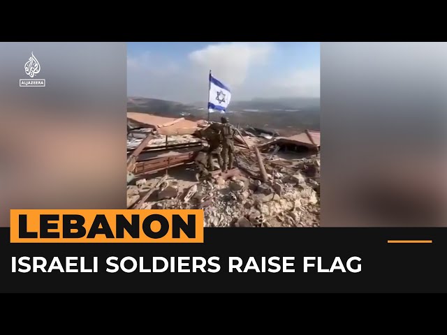 ⁣Israeli soldiers raise flag in Lebanese town’s “Iran Garden” | AJ #Shorts