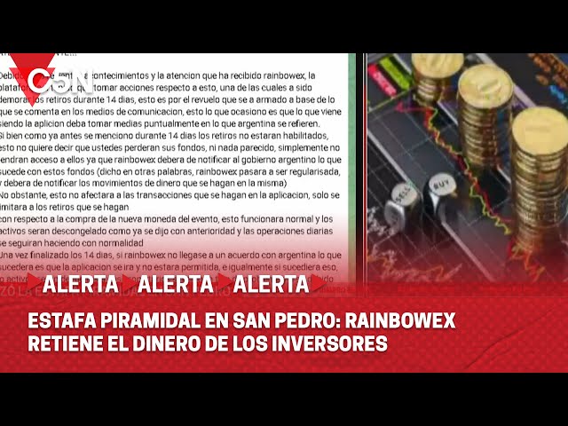 ⁣EMPIEZA a CAER la ESTAFA PIRAMIDAL de SAN PEDRO: RAINBOWEX RETIENE el DINERO de los INVERSORES