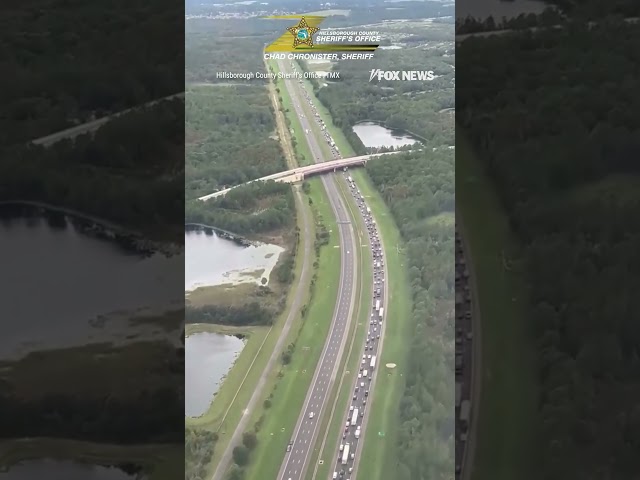 ⁣Florida traffic jammed as people rush to safety before life-threatening Hurricane Milton