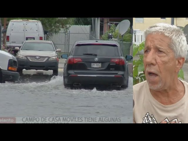 ⁣En ALERTA residentes de campo de Trailer en Hialeah:  Inundaciones a horas del impacto de Milton