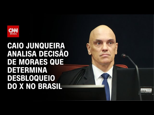 ⁣Caio Junqueira analisa decisão de Moraes que determina desbloqueio do X no Brasil | CNN PRIME TIME