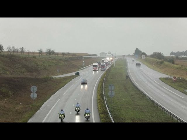 ⁣Truck drivers in Alsace protest against proposed heavy goods vehicles tax