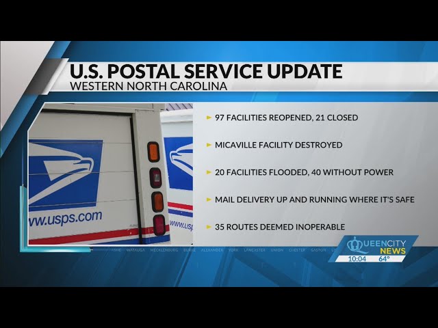 ⁣Over 20 USPS facilities remain closed, 1 destroyed following Helene