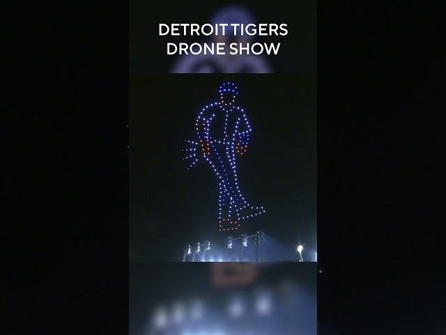 ⁣Detroit Tigers drone show ahead of ALDS game 3