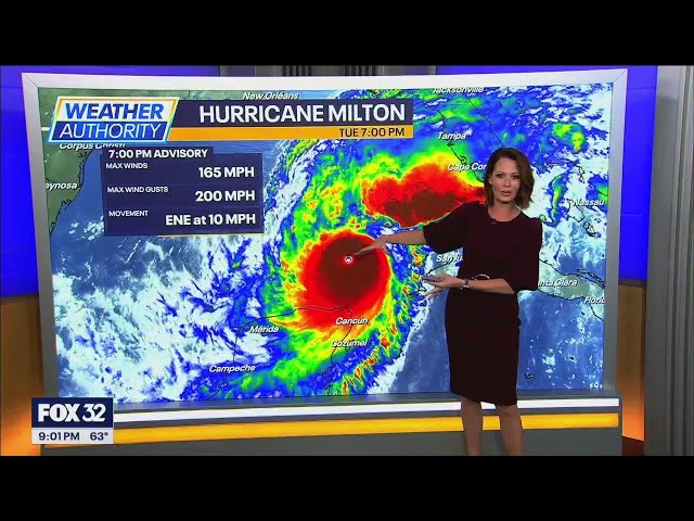 ⁣Hurricane Milton growing in size as it approaches Florida | Emily explains