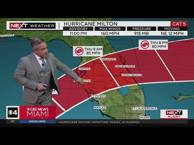 ⁣Tracking Hurricane Milton: Tuesday 10/8/24 11PM