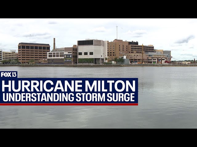 ⁣Hurricane Milton storm surge projections for Tampa Bay area