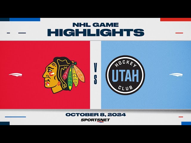 ⁣NHL Highlights | Utah HC vs. Blackhawks - October 8, 2024