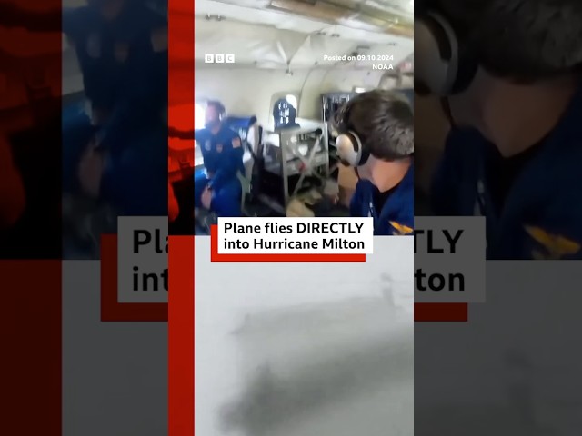 ⁣Scientists fly plane directly into Hurricane Milton. #HurricaneMilton #Florida #BBCNews