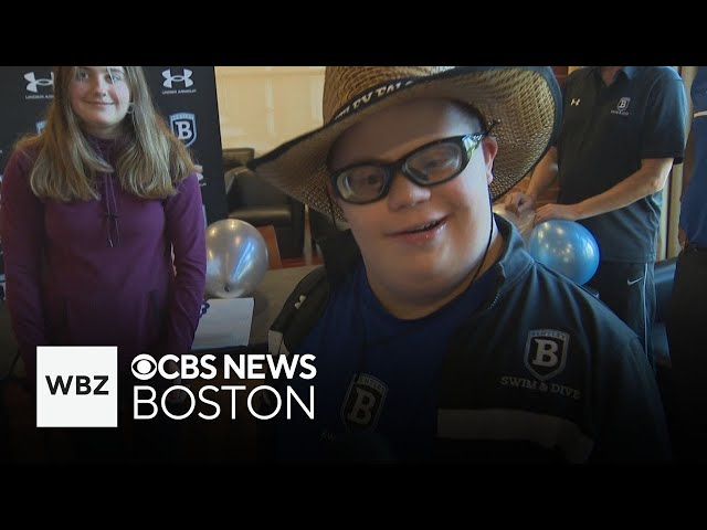 ⁣Bentley University welcomes 16-year-old to swim team through Team IMPACT