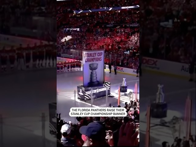 ⁣Florida Panthers Raise Their Stanley Cup Banner 