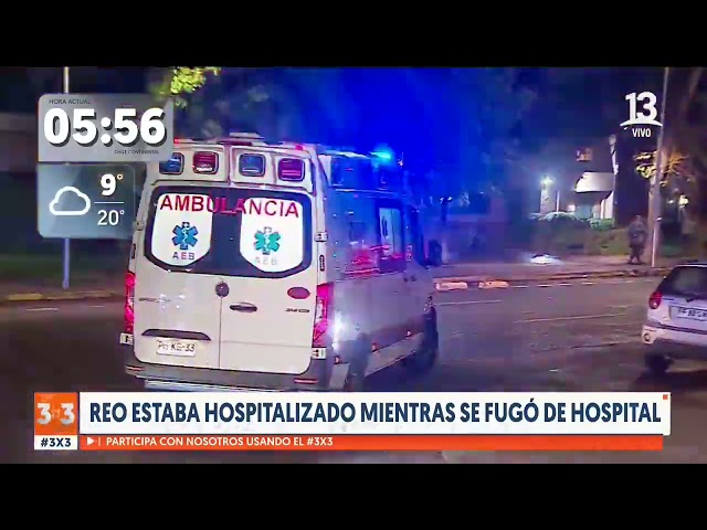 ⁣Reo se fugó desde la ex Posta Central mientras estaba hospitalizado