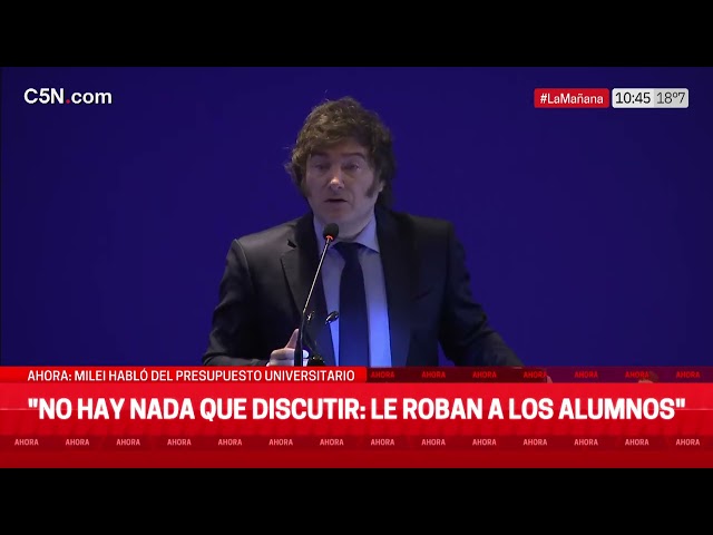 ⁣MILEI HABLÓ del PRESUPUESTO UNIVERSITARIO: "EL RECLAMO NO ES GENUINO: SON TODOS CURROS"