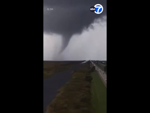 ⁣Hurricane Milton spawns tornados in Miami-area