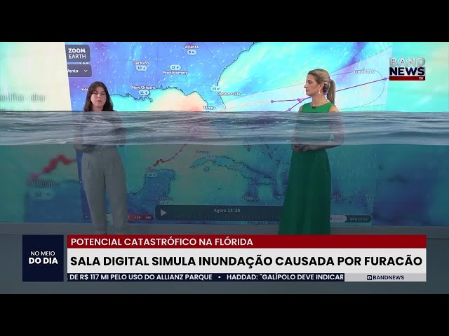 ⁣Sala Digital simula inundação causada por furacão nos EUA