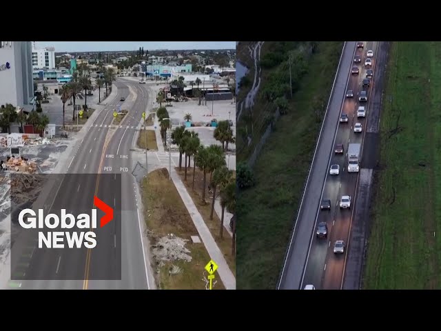 ⁣Hurricane Milton: Drone shows empty streets, evacuations as Florida braces for monster storm