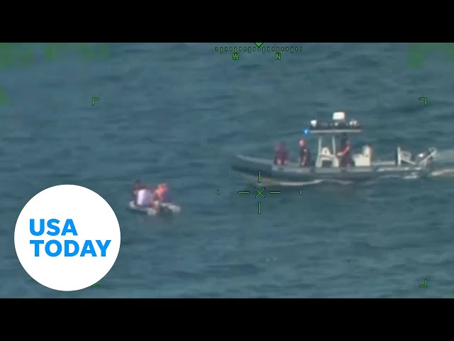 ⁣Coast Guard saves four people and dog from crashed aircraft | USA TODAY