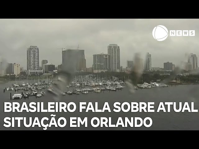 ⁣Brasileiro que mora em Orlando fala sobre situação na cidade com a chegada do furacão Milton