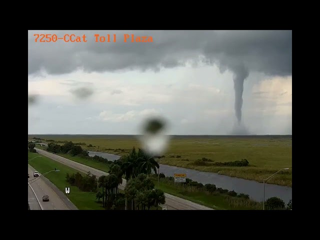 ⁣WATCH: Tornado touches down near Alligator Alley in Broward County just before Milton makes landfall