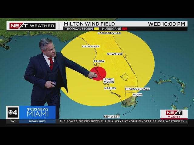 ⁣Tracking Hurricane Milton: Wednesday 10/9/24 4PM