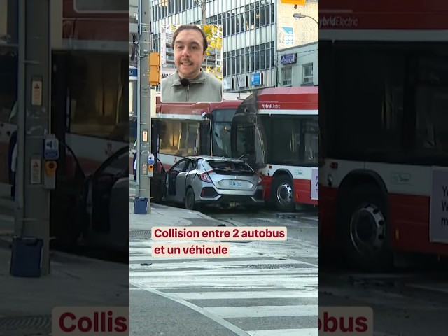 ⁣Accident grave à Toronto entre un véhicule et deux autobus - VIDÉOJOURNAL Toronto #news #ttc