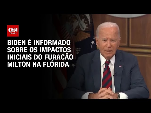 ⁣Biden é informado sobre os impactos iniciais do furacão Milton na Flórida | CNN BRASIL